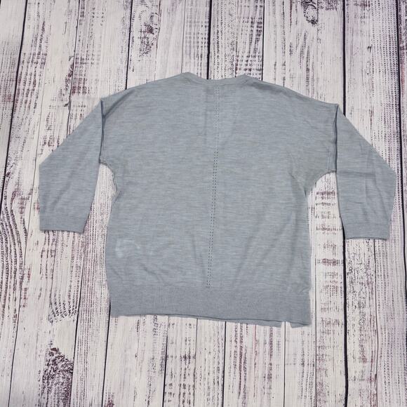 Brooks Brothers Red Fleece Merino V-Neck Sweater L Baby Blue - Picture 2 of 6